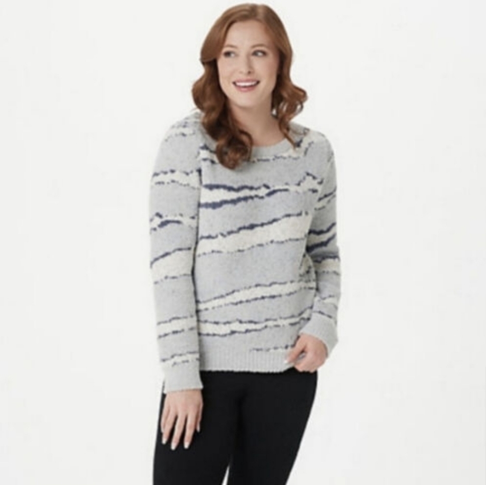 Barefoot Dreams Cozy Chic Seaside Crewneck Sweater 2X